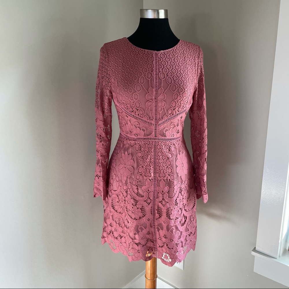 NWT mauve lace dress - Cupcakes and Cashmere